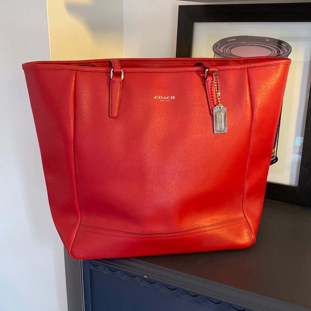 Coach Tote Red Leather